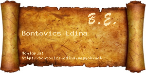 Bontovics Edina névjegykártya